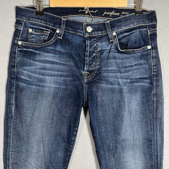 7 For All Mankind Josefina Skinny Boyfriend Button Fly Jeans Women's‎ Size 29 - Picture 3 of 10